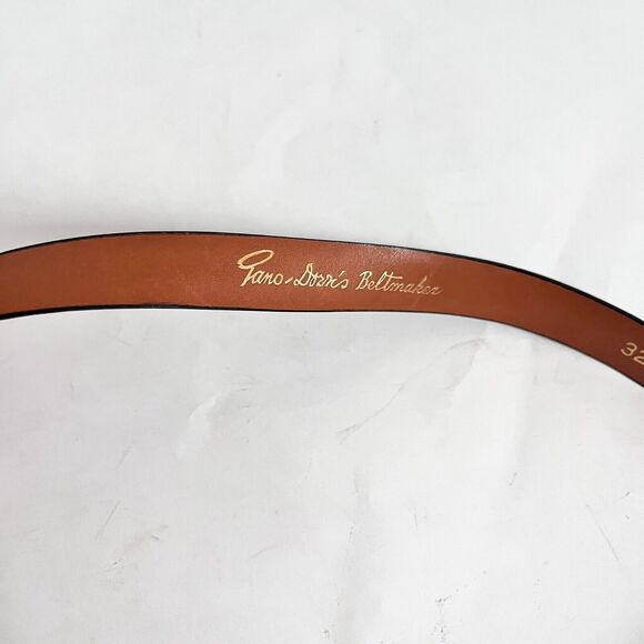 Genuine Shrunken Calf Leather Belt Women Size 32 Black Silver Slim Skinny - Picture 6 of 6